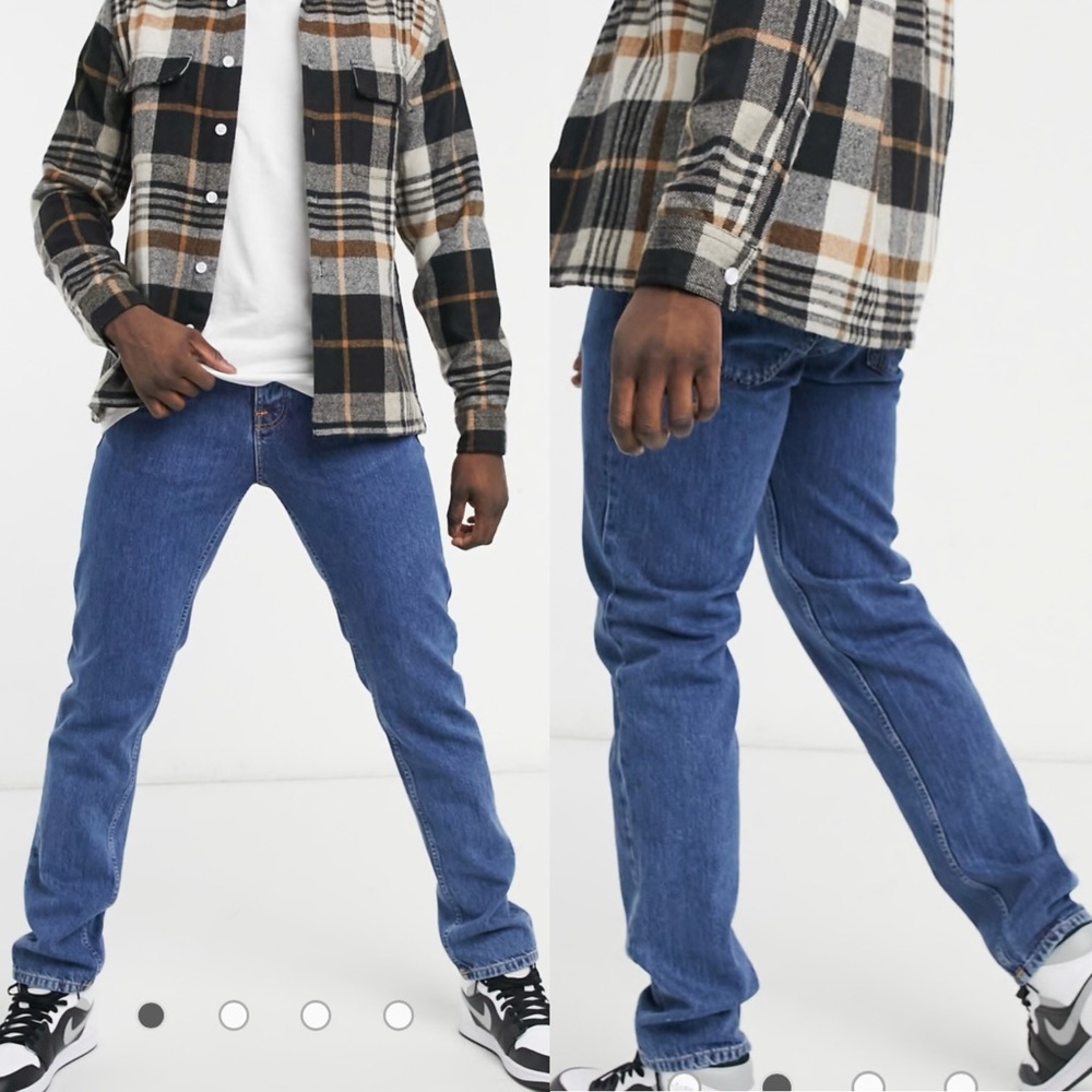Nudie Jeans Steady Eddie II Regular Tapered Fit Jeans Friendly Blue‎ 34 x 32 NEW
